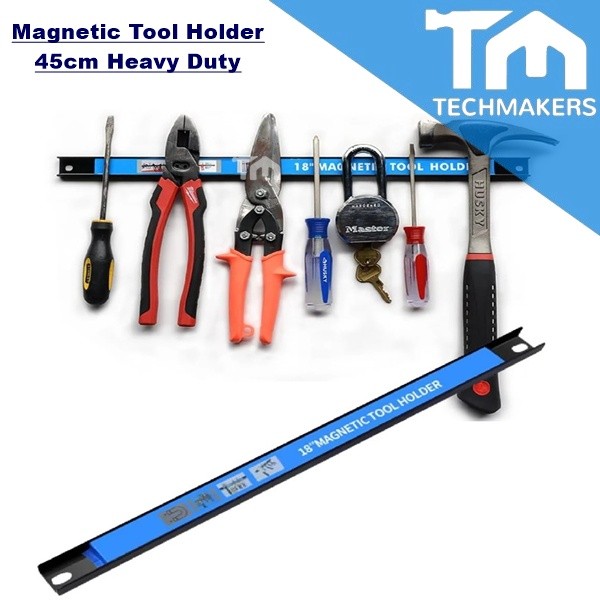 Magnetic Tool Holder 45cm Heavy Duty Magnetic Tool Bar Strip Rack Magnet Gantung Alat Pisau Lekat Organizer Kitchen