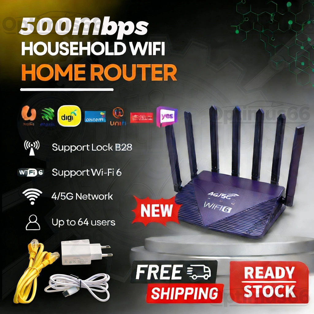 Modem Unlimited Data Hotspot Wireless Router WiFi6 4/5G 500Mbps All ...