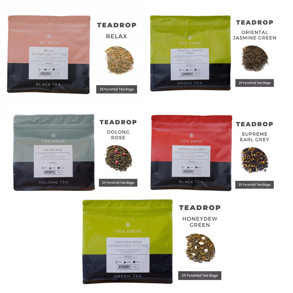 Tea Drop SS PTB 25 And 30 Sachets | 5 Flavour Assorted Tea | Teh Celup ...