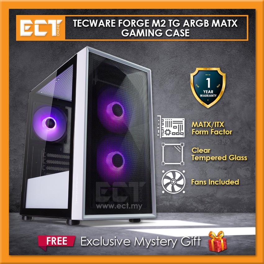 Tecware Forge M2 TG ARGB MATX Gaming Case - White | Shopee Malaysia