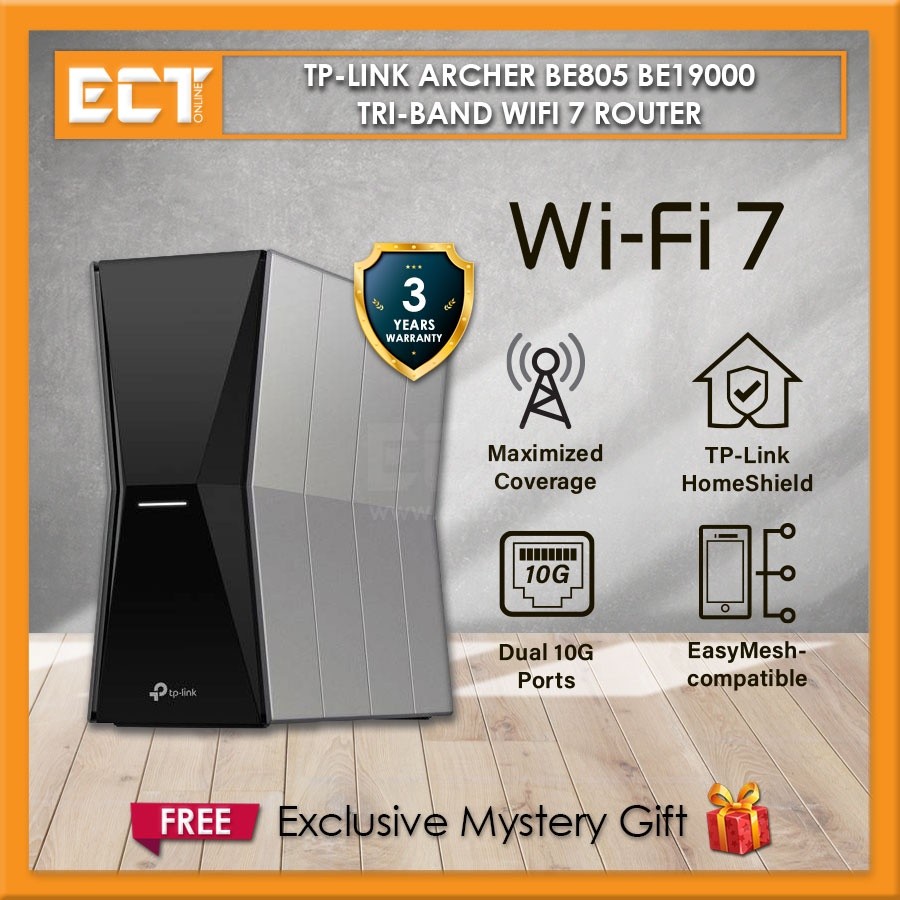 TP-Link Archer BE805 BE19000 Tri-Band WiFi 7 Router with Redefining ...