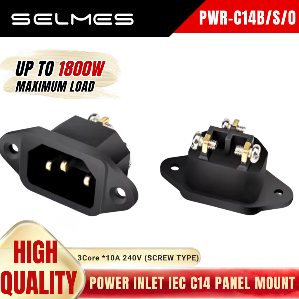 AC Power Inlet IEC C14 10A 250V Panel Mount Bracket 3PIN Embedded Power ...