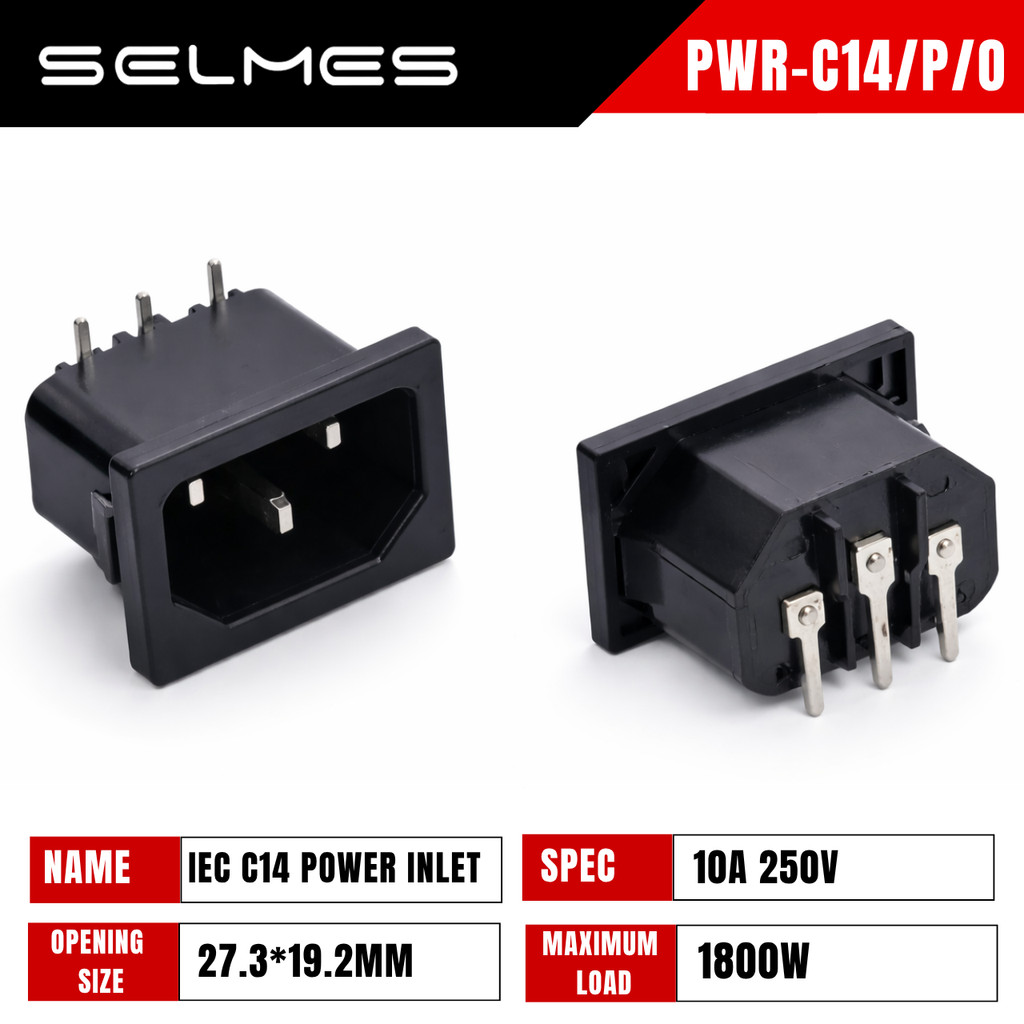 AC Power Inlet IEC C14 10A 240V Panel Mount 3PIN Embedded Power Socket ...