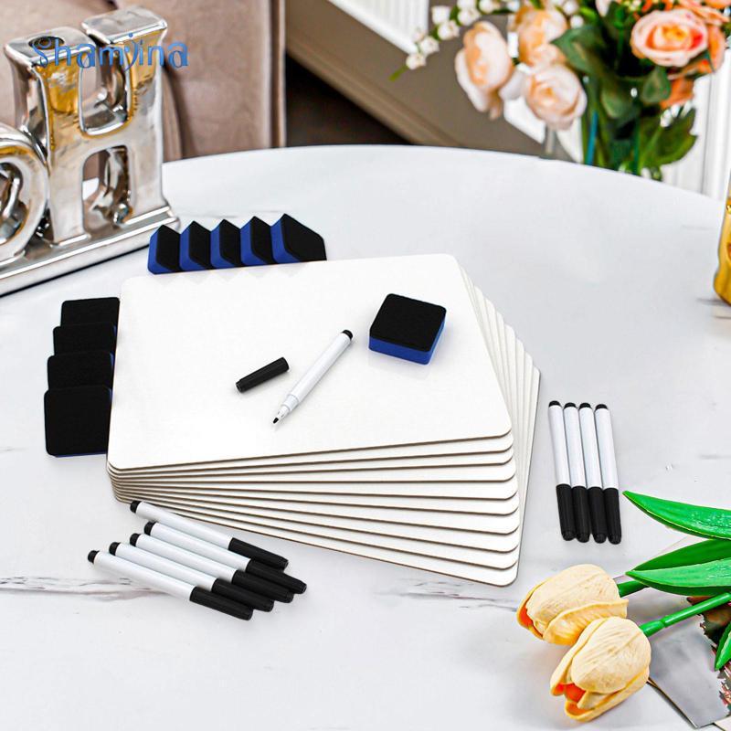 [Shamjina] 10x Desktop Dry Erase Boards Double Sided White Boards for ...