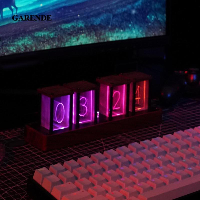 Garende Nixie Tube Clock USB Vintage Style Creative RGB LED Display ...