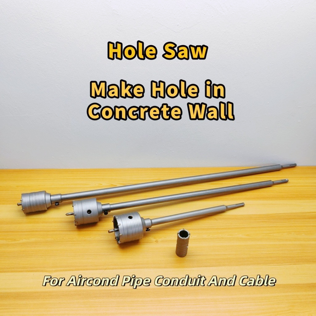 Wall Hole Saw Core Bit Set Tct With Long Extension Rod For Aircond Pipe ...