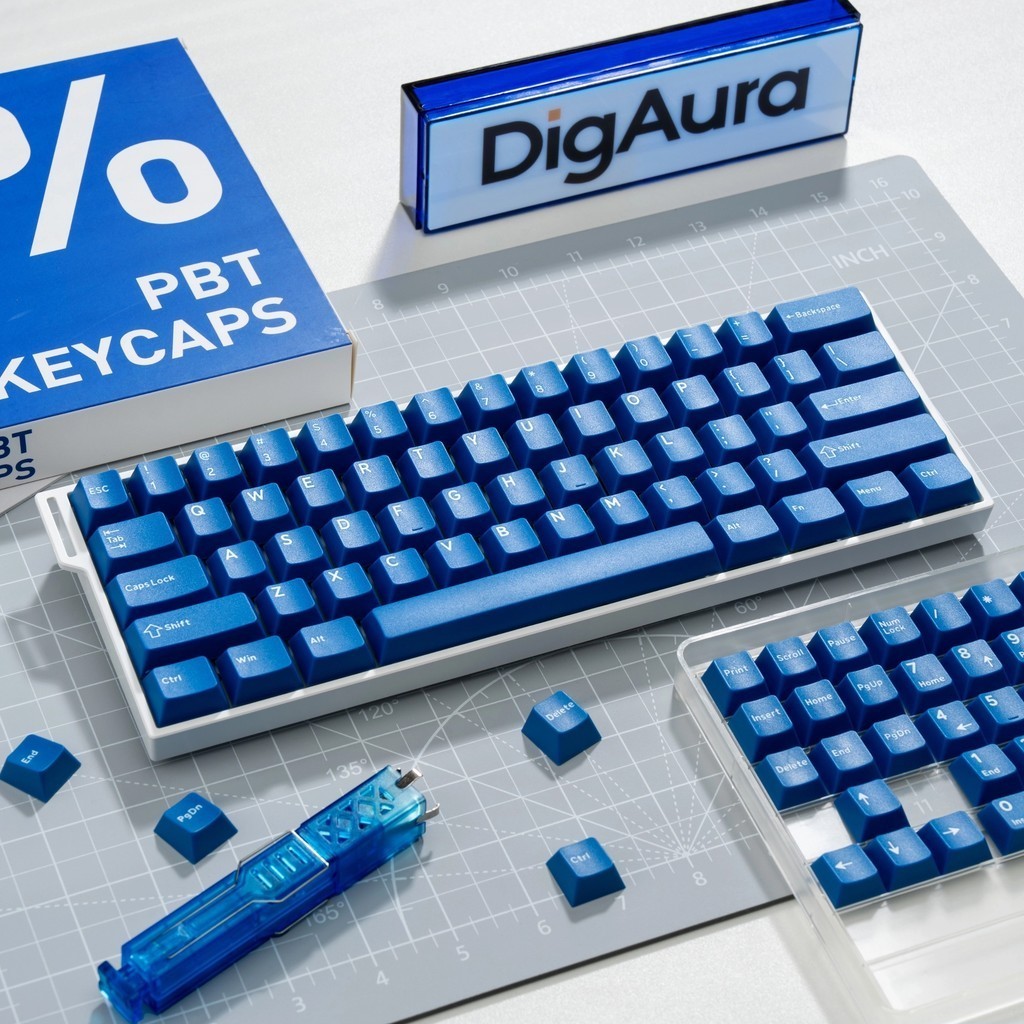 Classic Blue Double Shot PBT Keycaps 117 Keys Cherry Profile Custom ...