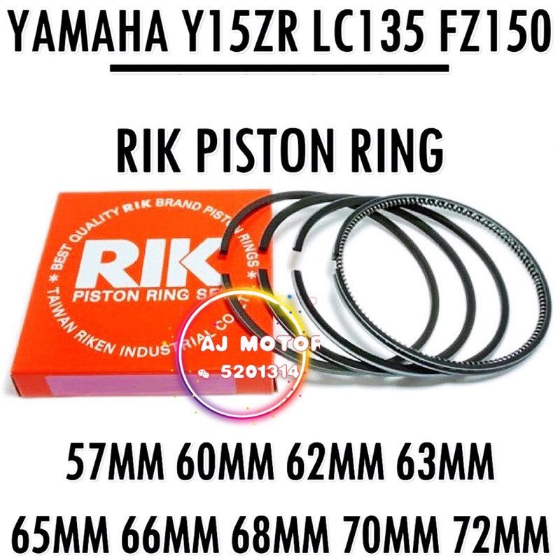 RIK PISTON RING YAMAHA LC135 Y15ZR FZ150 57MM 60MM 62MM 63MM 65MM 66MM ...
