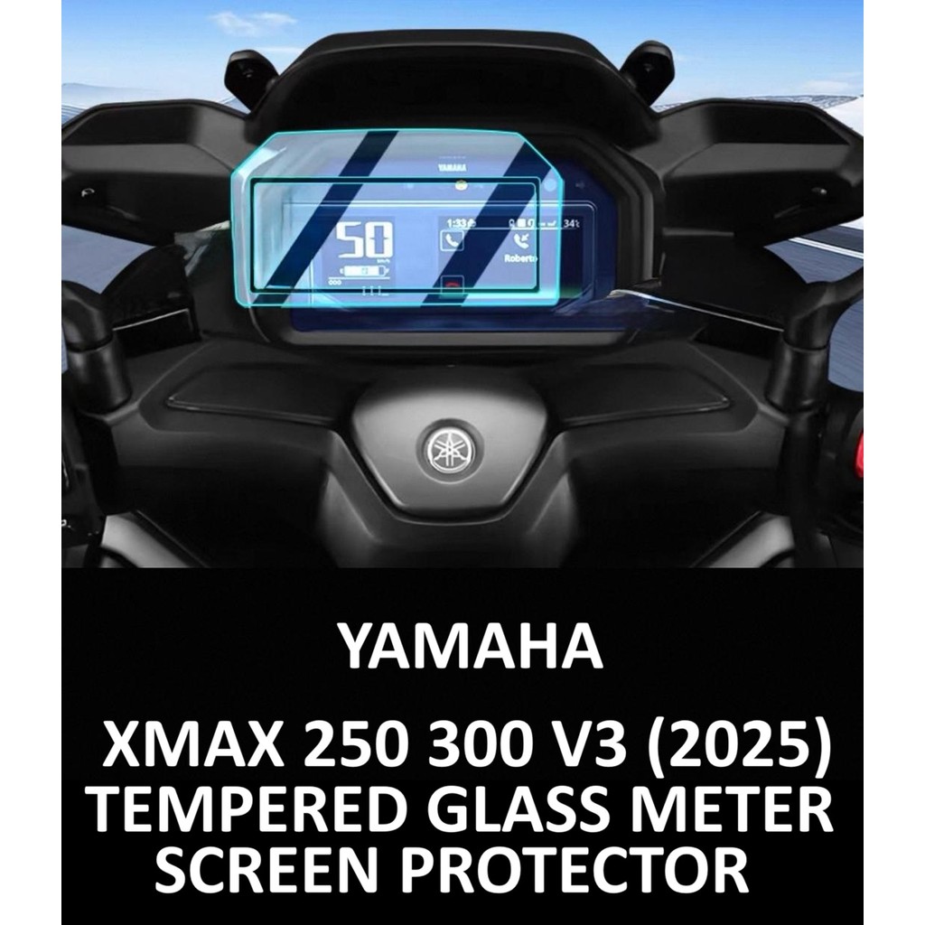 YAMAHA XMAX 250 V3 (2025) TEMPERED GLASS METER SCREEN FILM PROTECTOR ...
