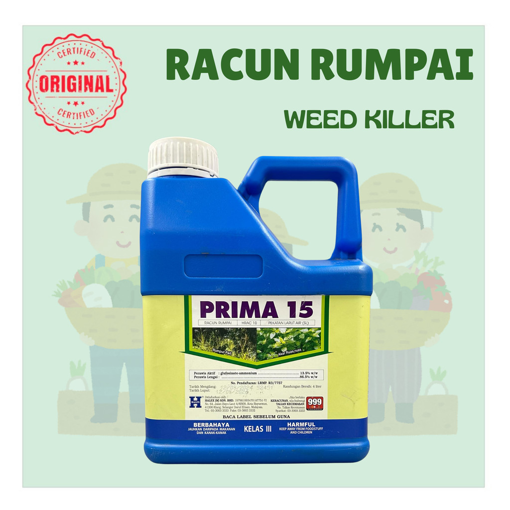 HALEX Prima 15 4 Liter Glufosinate Ammonium 13.5% Racun Rumput Kerbau ...