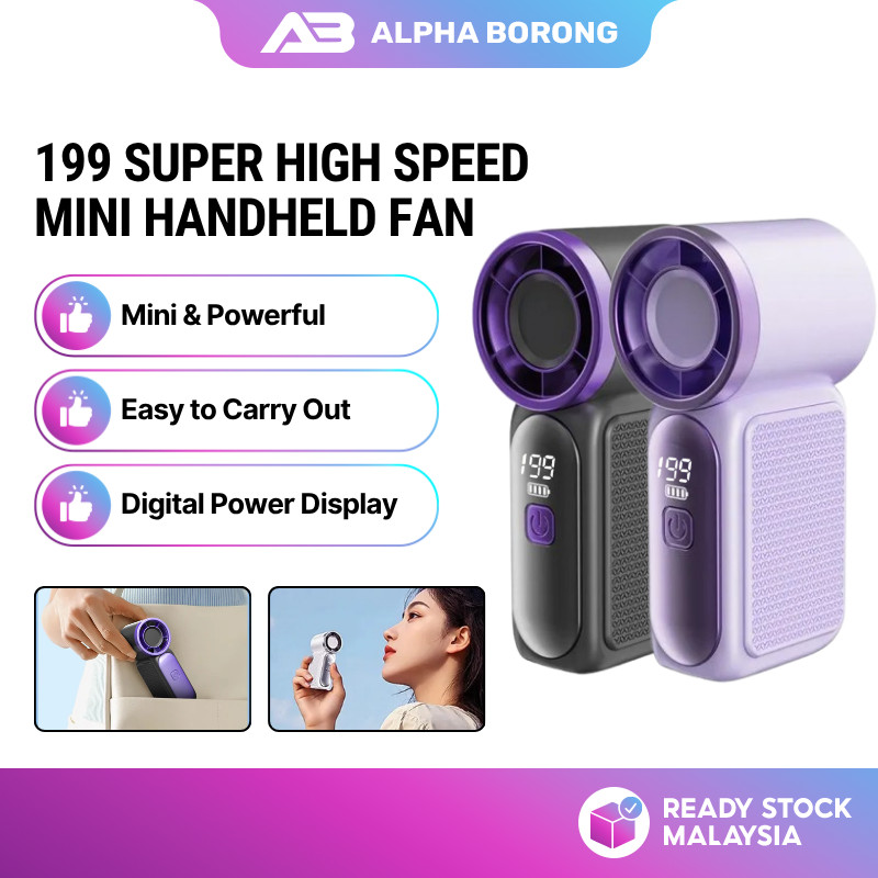 Alpha Borong 3000mAh X688 Portable Handheld Fan USB Rechargeable Mini ...