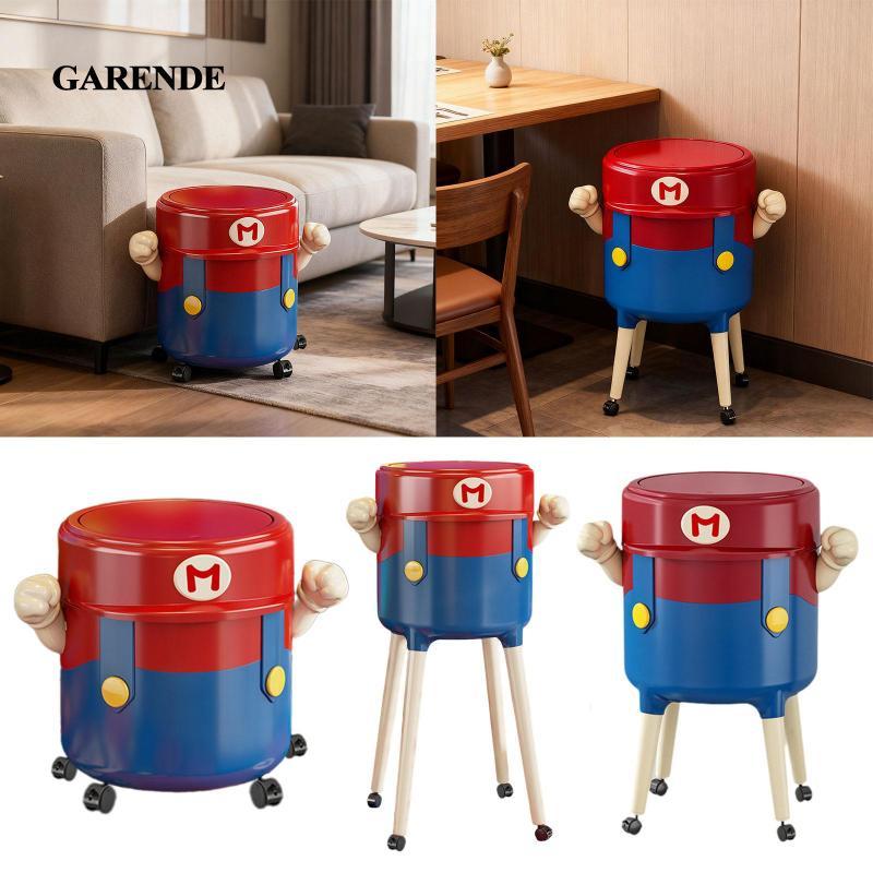 Garende Dustbin and Wheels Movable Waste Bin Garbage Bin Covered Waste ...