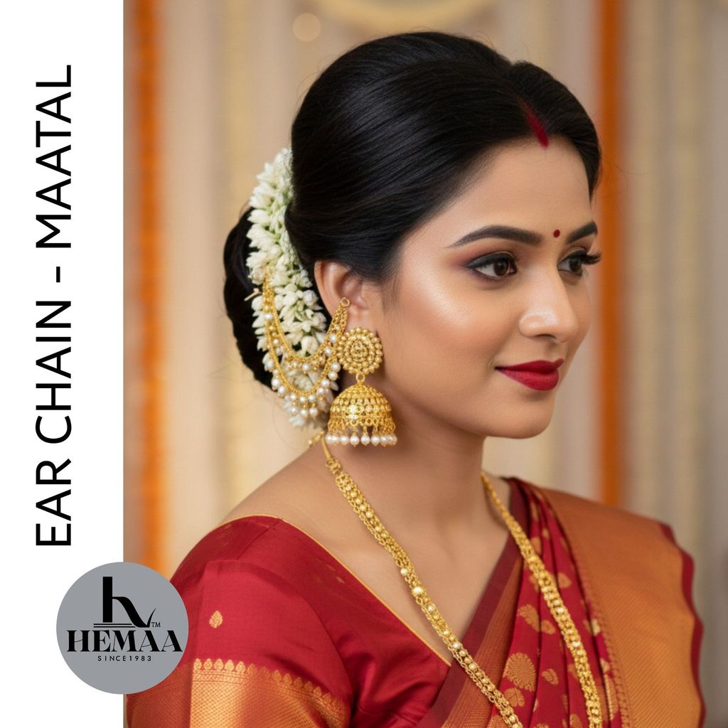 Gold Finish Ear Chain | Maatal | Indian jewellery ornament | Shopee ...