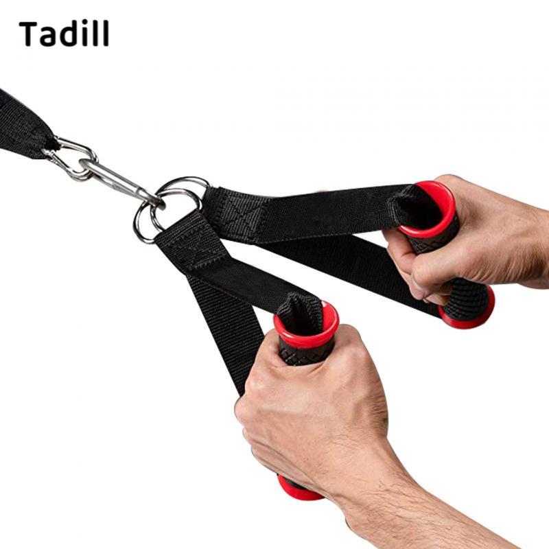 Tadill 2x Cable Machine Attachment Handles Body Fitness Exercise ...