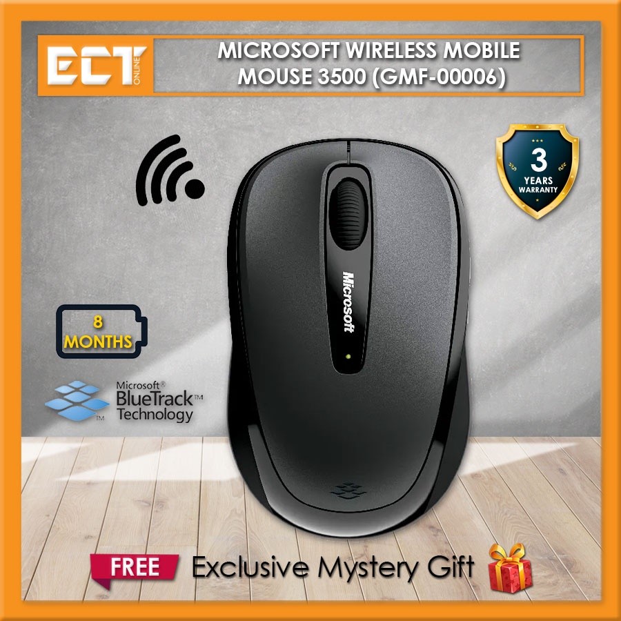 Microsoft Wireless Mobile Mouse 3500 (Loch Ness Grey GMF-00006 / Cyan ...