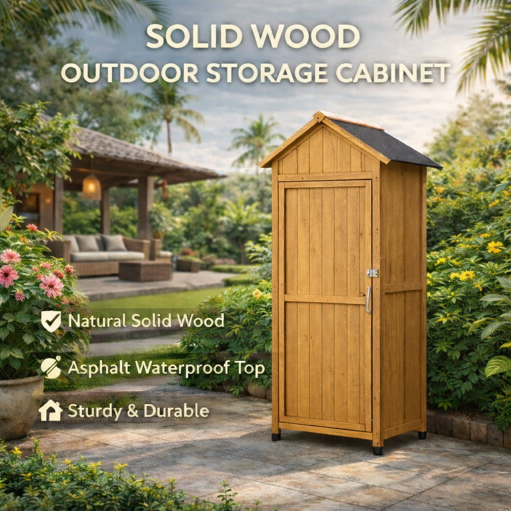 wooden house Garden Outdoor storage cabinet waterproof log cabin ...