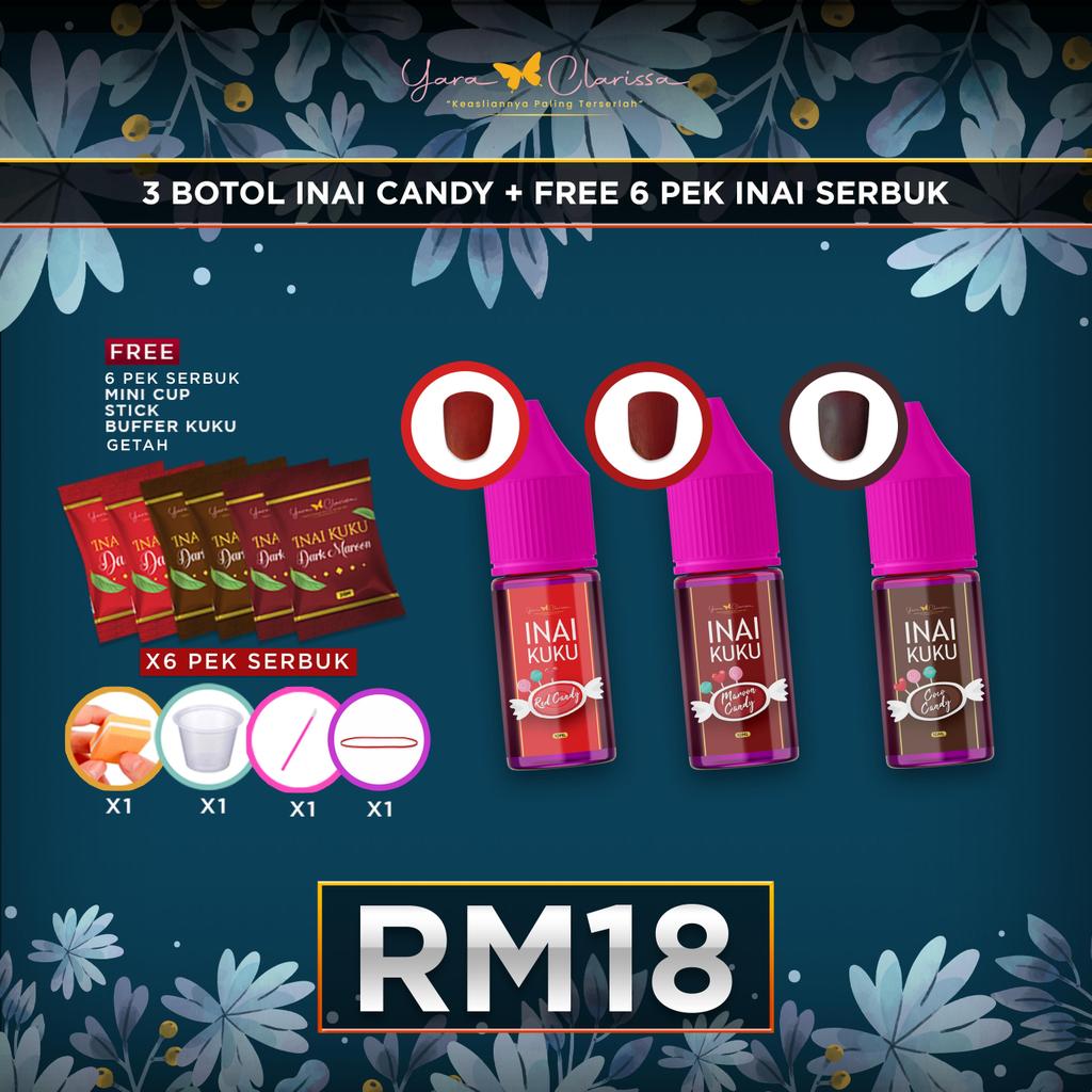 HQ Yara Clarissa - BELI 1 FREE 8 INAI (TOTAL 9 INAI = 3 Inai Kuku Candy ...