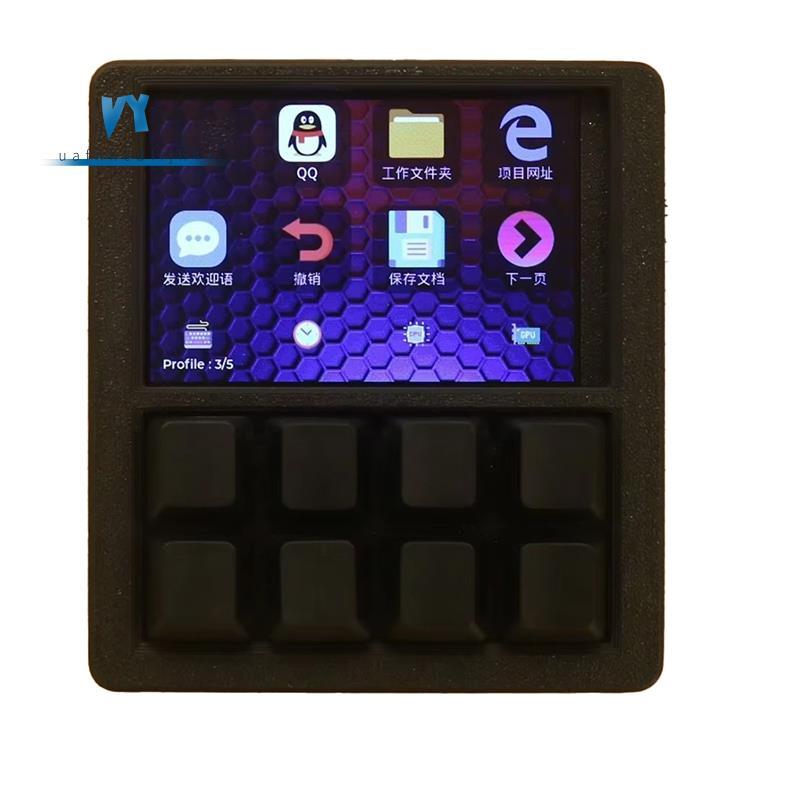 3.5 Inch LCD Programmable Macro Keyboard 8-Key Hot-Swappable RGB ...