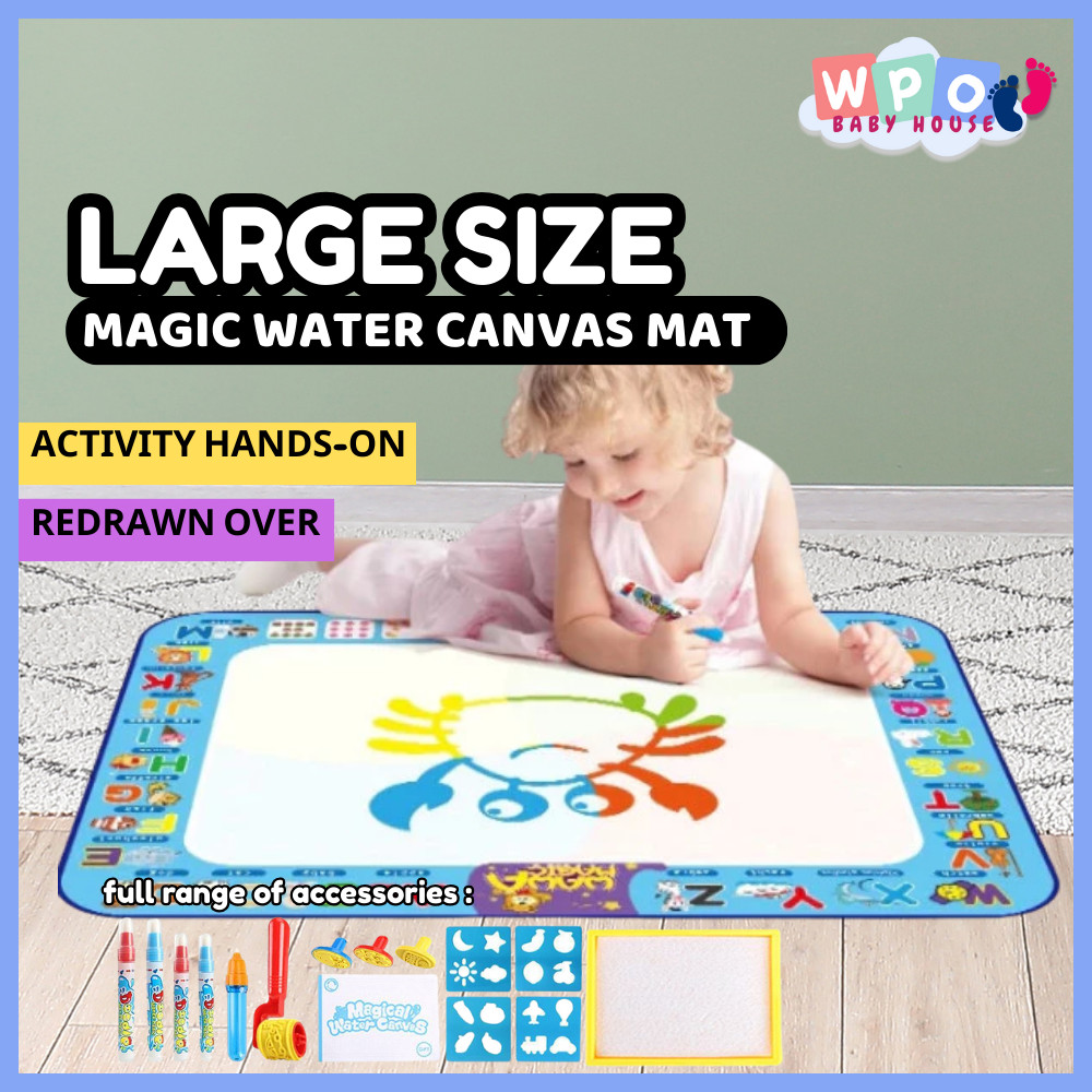 Large Kids Magic Water Drawing Mat Set Reusable Water Drawing Mat with ...