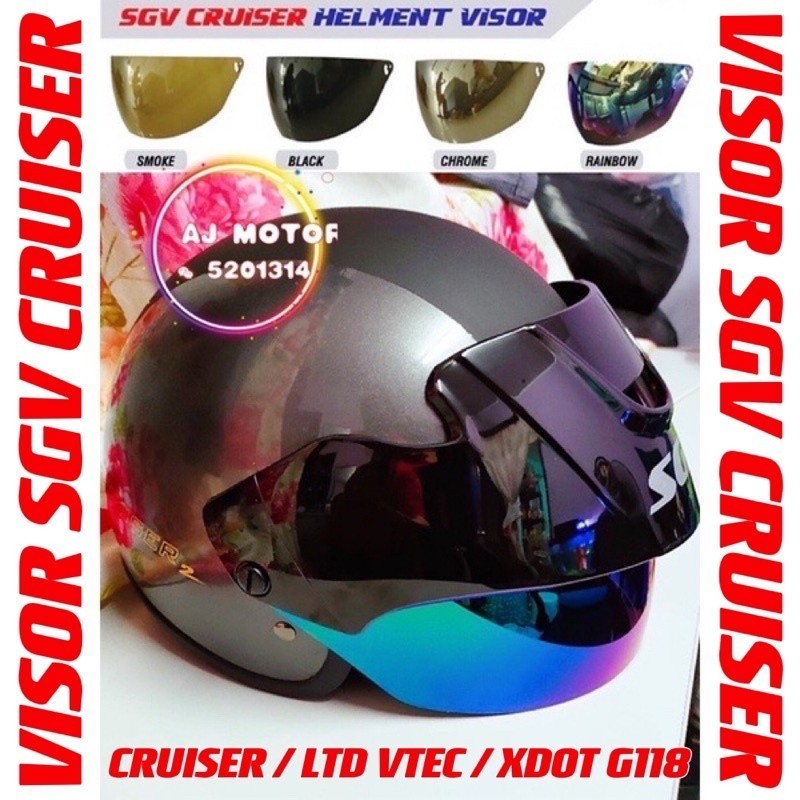 VISOR HELMET SGV RIDER CRUISER 2 / KH CRUISER / LTD VTEC KIDS XDOT G118 ...