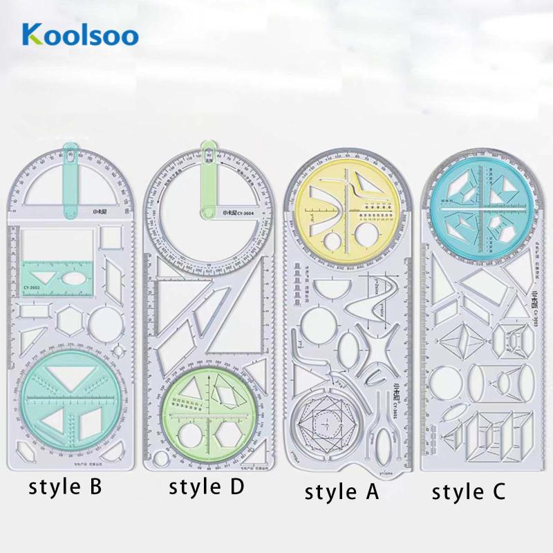 [Koolsoo] Geometric Ruler Drawing Template Working Form Ruler Drawing ...