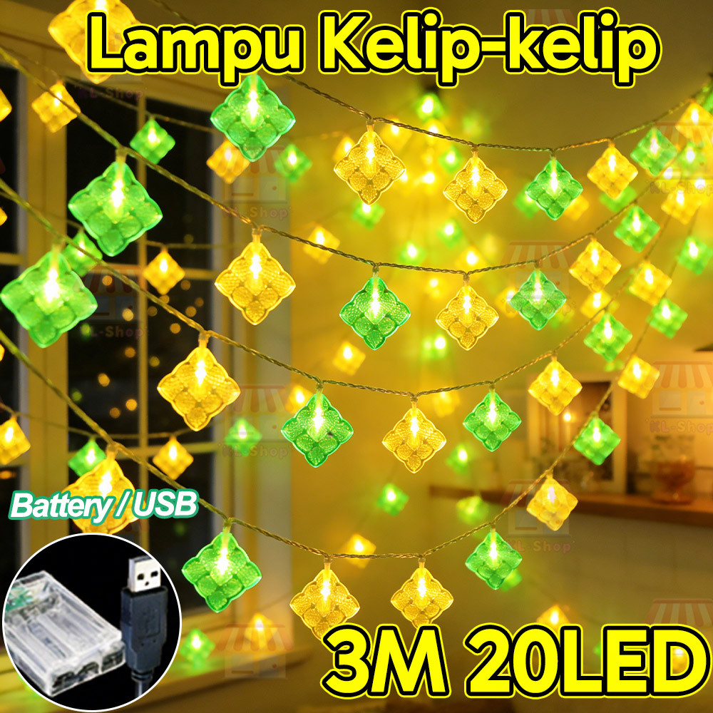 2026 Lampu Raya Ketupat 3M 20LED Fairy Light Battery&USB Lampu led Room ...