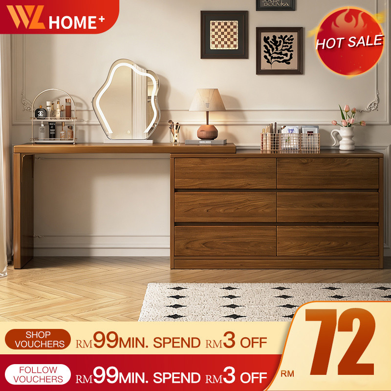 Wooden Dressing Table with Drawers Combo Dresser Meja Solek Makeup ...