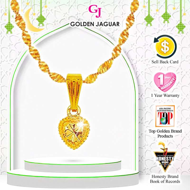 Emas Jaguar (3.63 g) GJ Gold Plated Rantai Leher Necklace Gila Gila ...