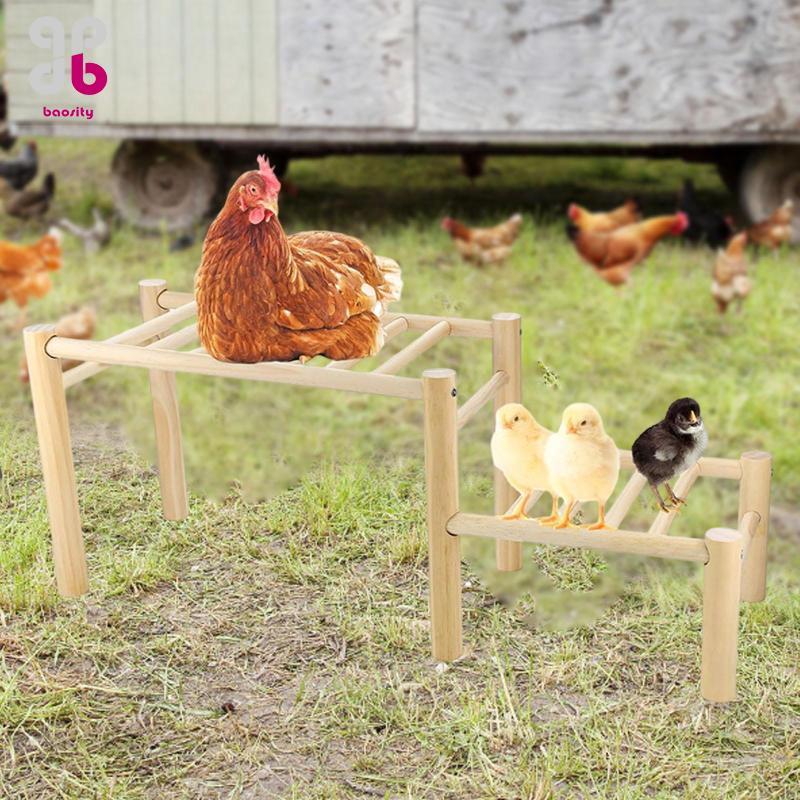 [Baosity] Wooden Chicken Perch Coop Ladder Sturdy Roosting Bar Poultry ...