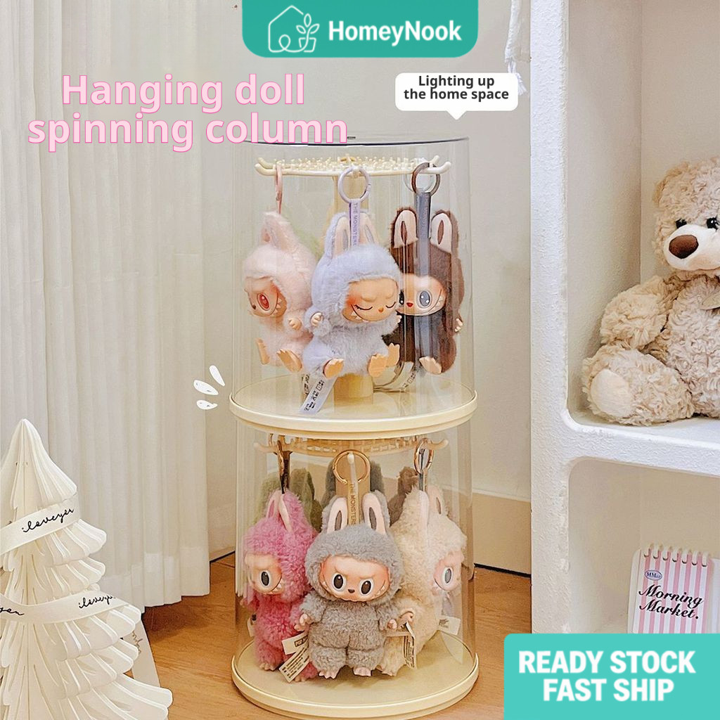 Mini Plush Doll Pendant Rotating Display Box Storage Cabinet Doll ...