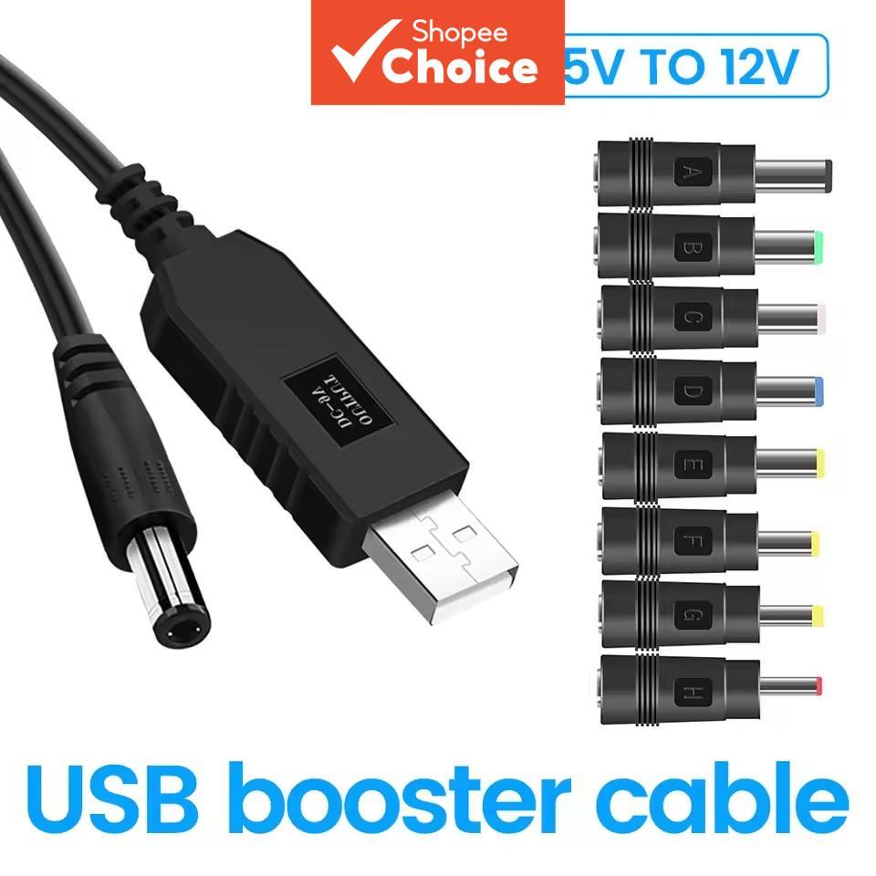 WiFi Power Bank Cable - USB to DC 5V/12V Boost Converter Cord for ...