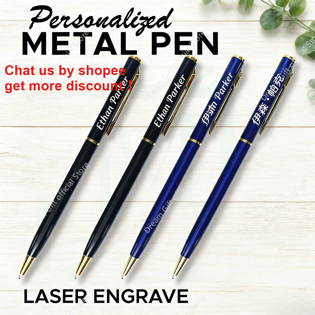 Personalized Laser Engrave Name on Slim Rotating Metal Pen: Engrave ...