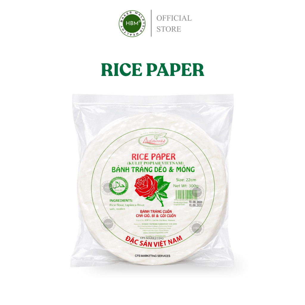 Ladamas Vietnam Rice Paper / Kulit Popiah / 越南薄饼皮 22cm | Shopee Malaysia