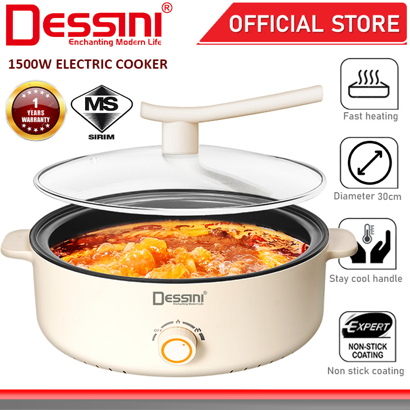DESSINI ITALY Electric Cooker Steamboat Hot Pot Casserole Non Stick ...
