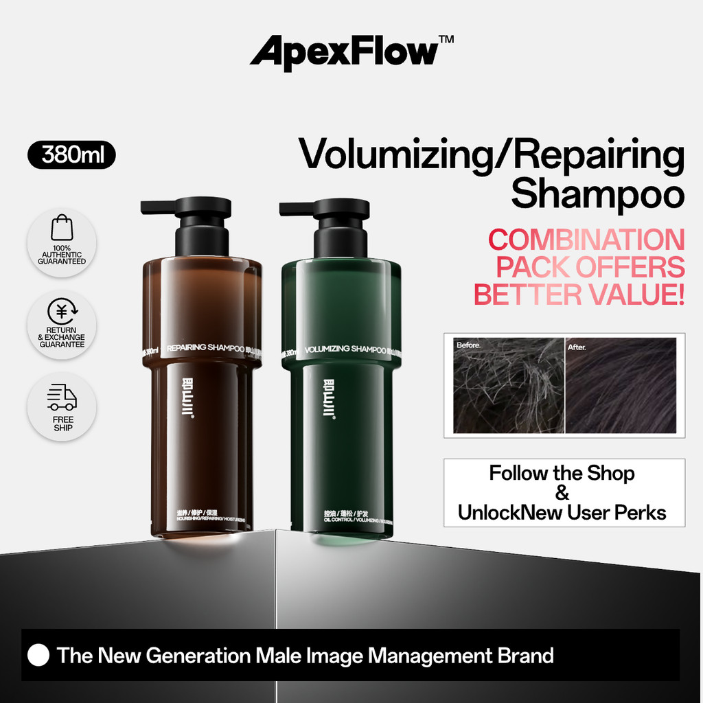 ApexFlow Black Label Shampoo 380ml - Oil Control Volumizing, Anti ...