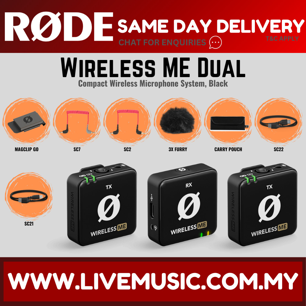 Rode Wireless ME Dual Clip-on Microphone System - Black/White | Shopee ...