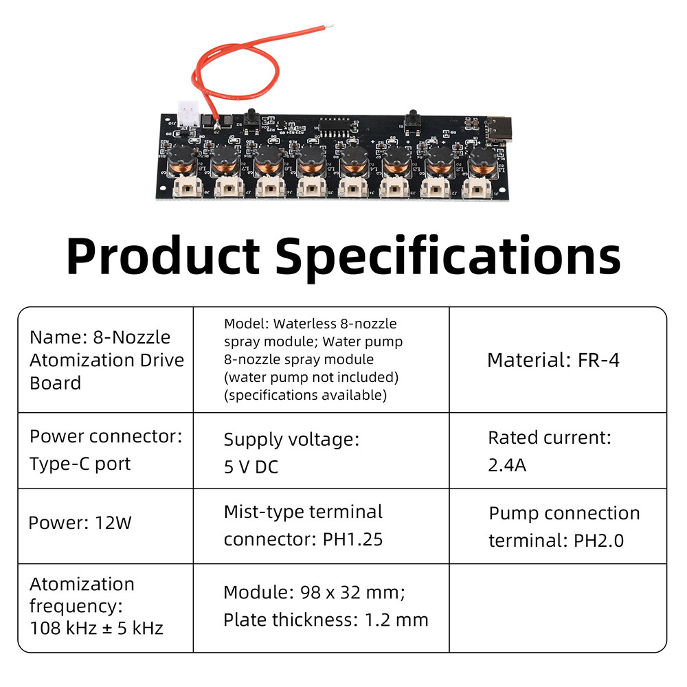 DIYMORE DC 5V Water Pump Eight Spray/Waterless Detection Eight Spray ...