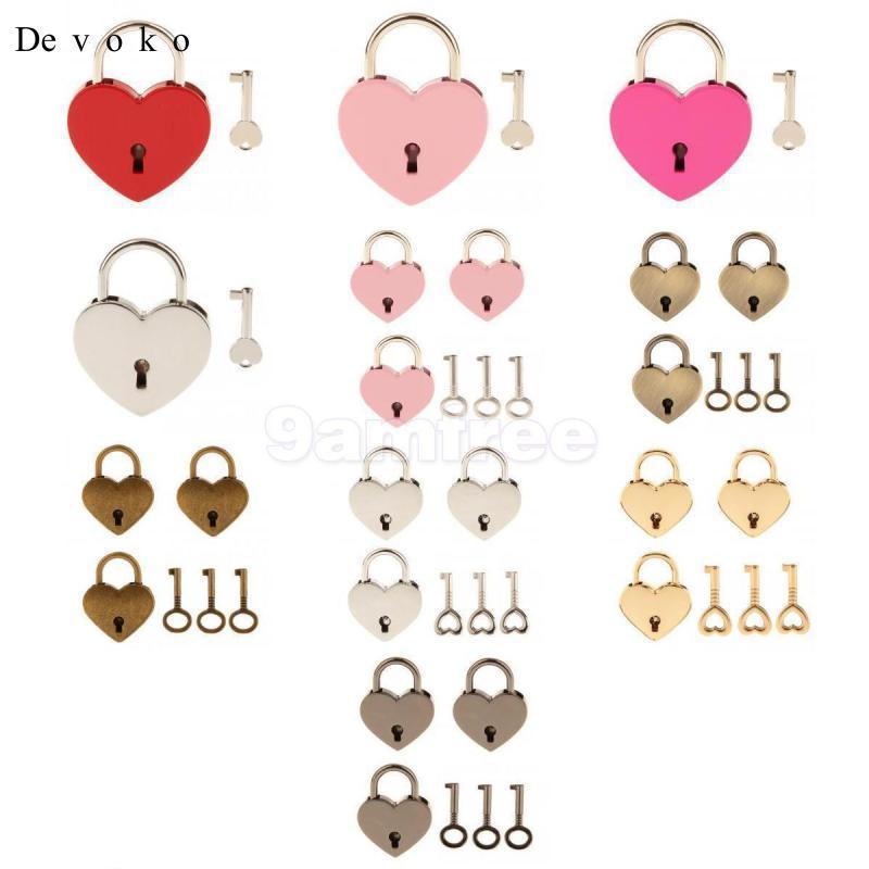 Devoko Set of Shape Padlocks with Keys Gym Luggage Baggage Jewelry Box ...