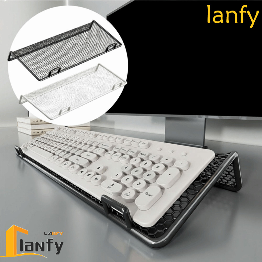 LANFY Keyboard Riser Holder, Wire Mesh Ergonomic Typing Computer ...