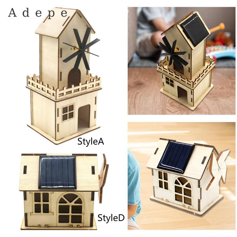 [Adepe] Solar Windmill DIY Kit House Science DIY Wooden Experiment ...