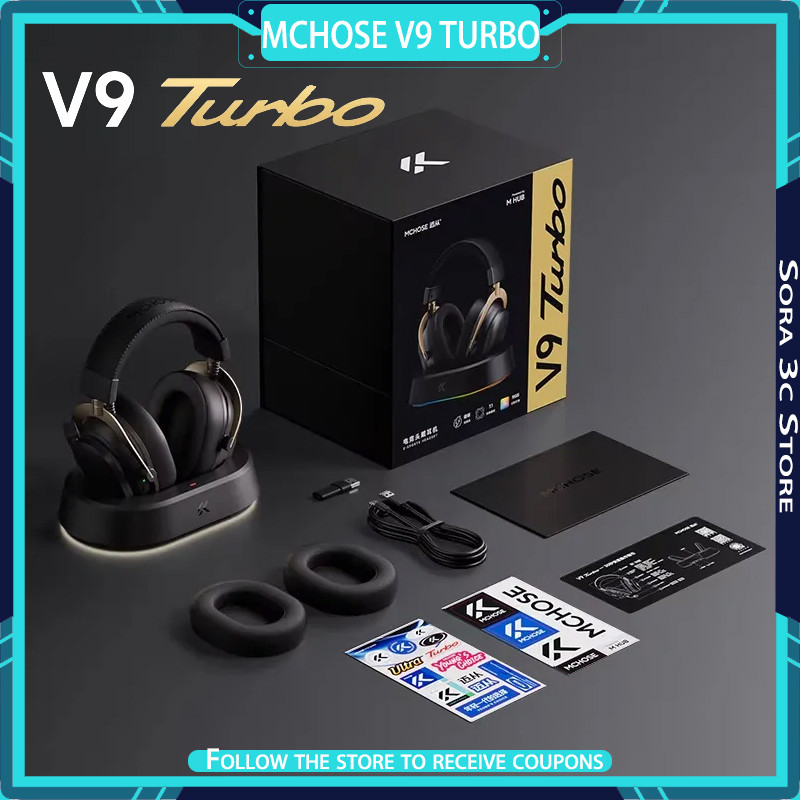 MCHOSE V9 Turbo Plus Gaming Headset Wireless Charging Headsets Over-Ear ...