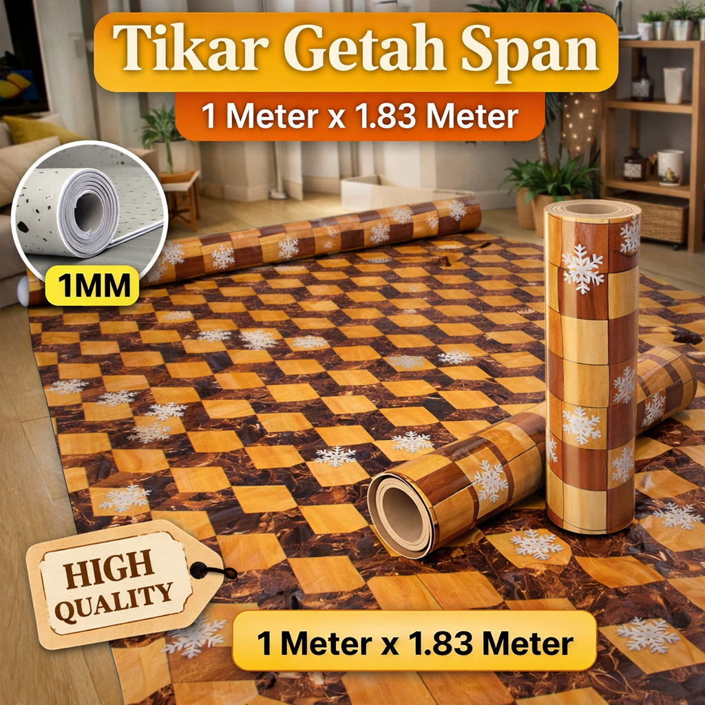 Tikar Getah Span (Size 1 Meter X 1.83 Meter Tebal 1mm) Span Rubber Mat ...