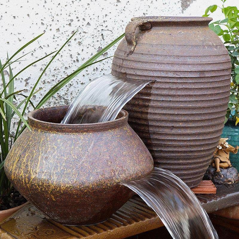 Pottery Pot Fish Tank Filter Fish Pond Full Set Ecological Flowing ...