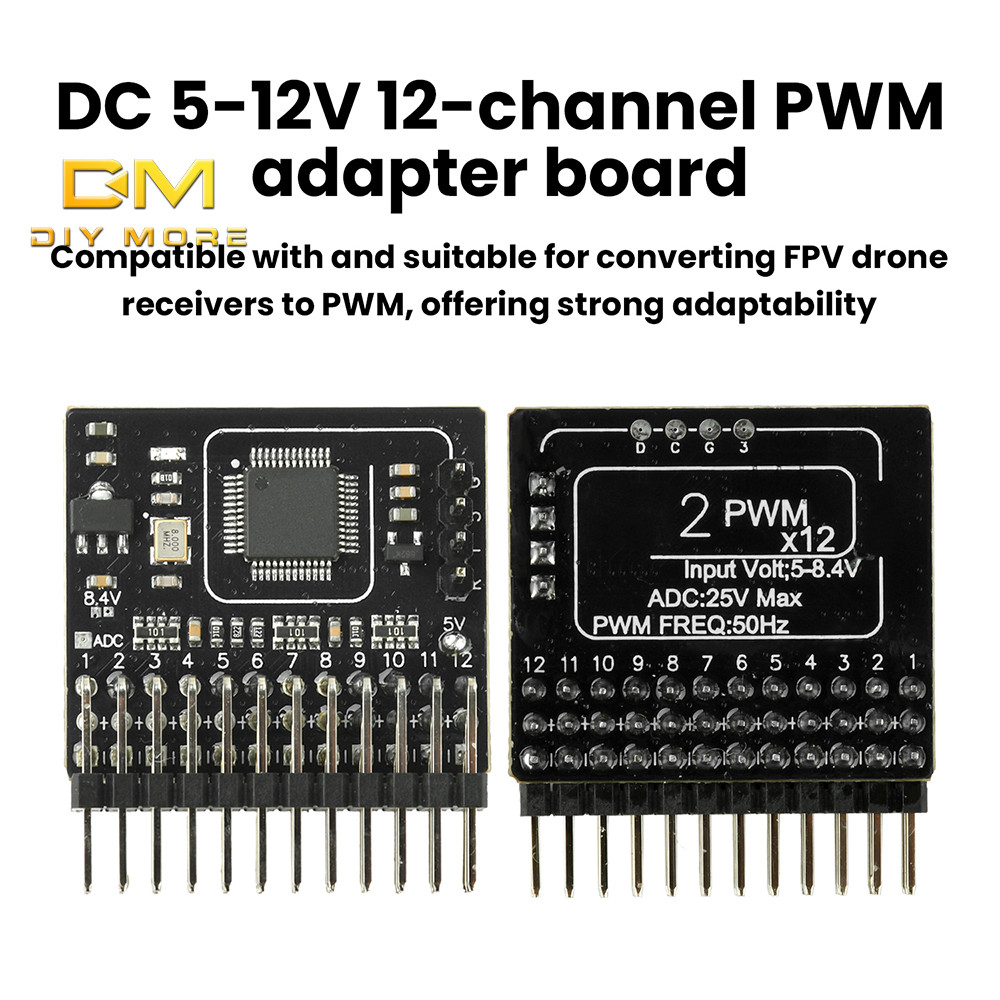 DIYMORE DC 5-12V 12 Channel Pwm Adapter Board Signal Conversion Module ...