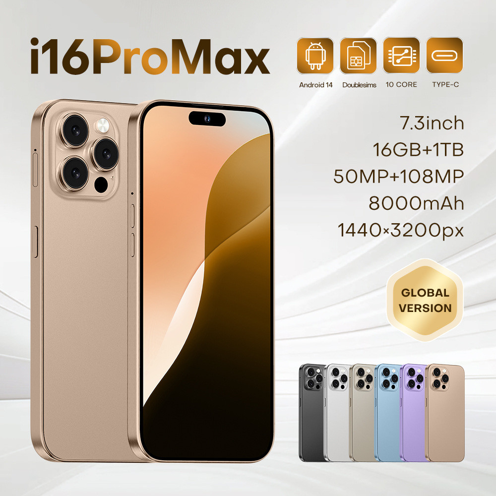 i16 Pro Max Smartphone 5g Dual Card Android14 Global Version 6800mah ...