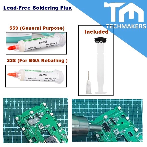 YG 559 / 338 Soldering Flux Solder Flux Lead-Free 10g SMD PCB Phone Rework BGA Repair Syringe No Clean Flux