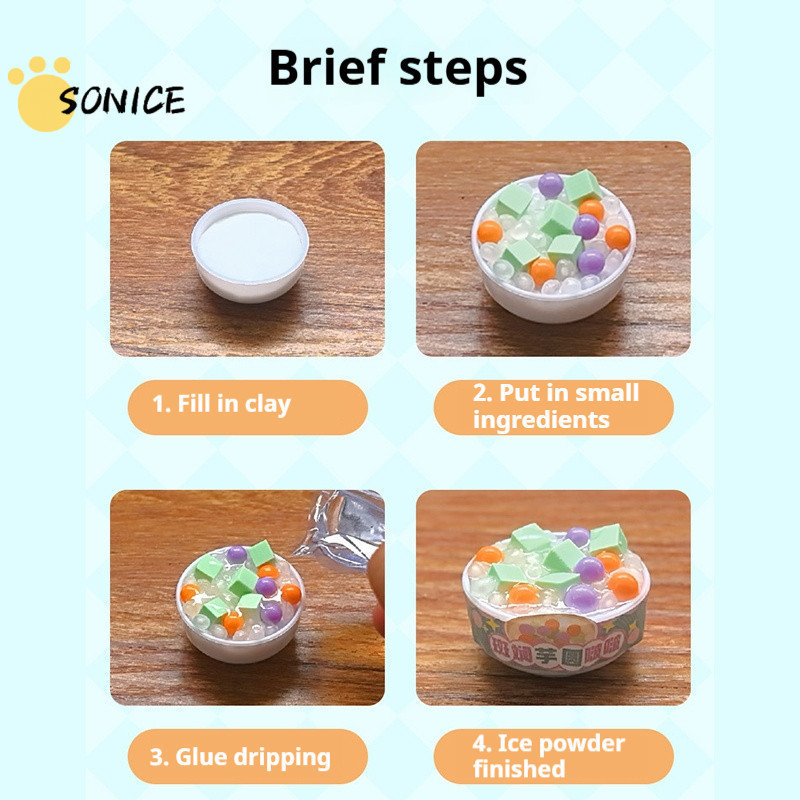 DIY Dessert Making Kit Girls Pretend Play Toy Kids Sensory Play Kit Ice ...