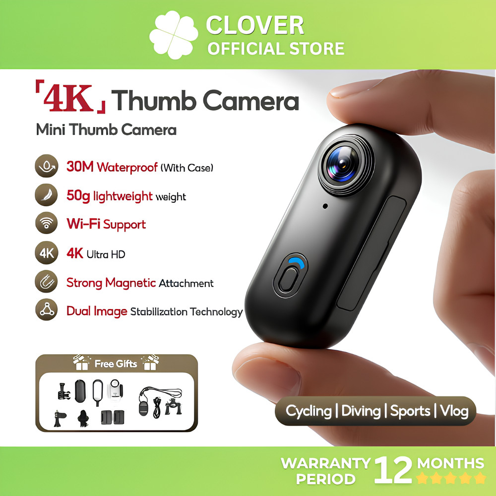 Portable GoPro Style 4K Action Camera - WiFi Magnetic Thumb Cam ...