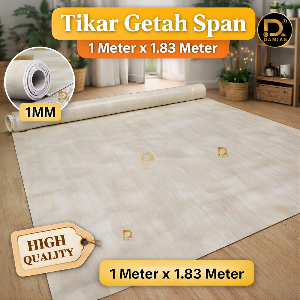 Tikar Getah Span FAUZIAH DECO (Size 1 Meter X 1.83 Meter Tebal 1mm ...