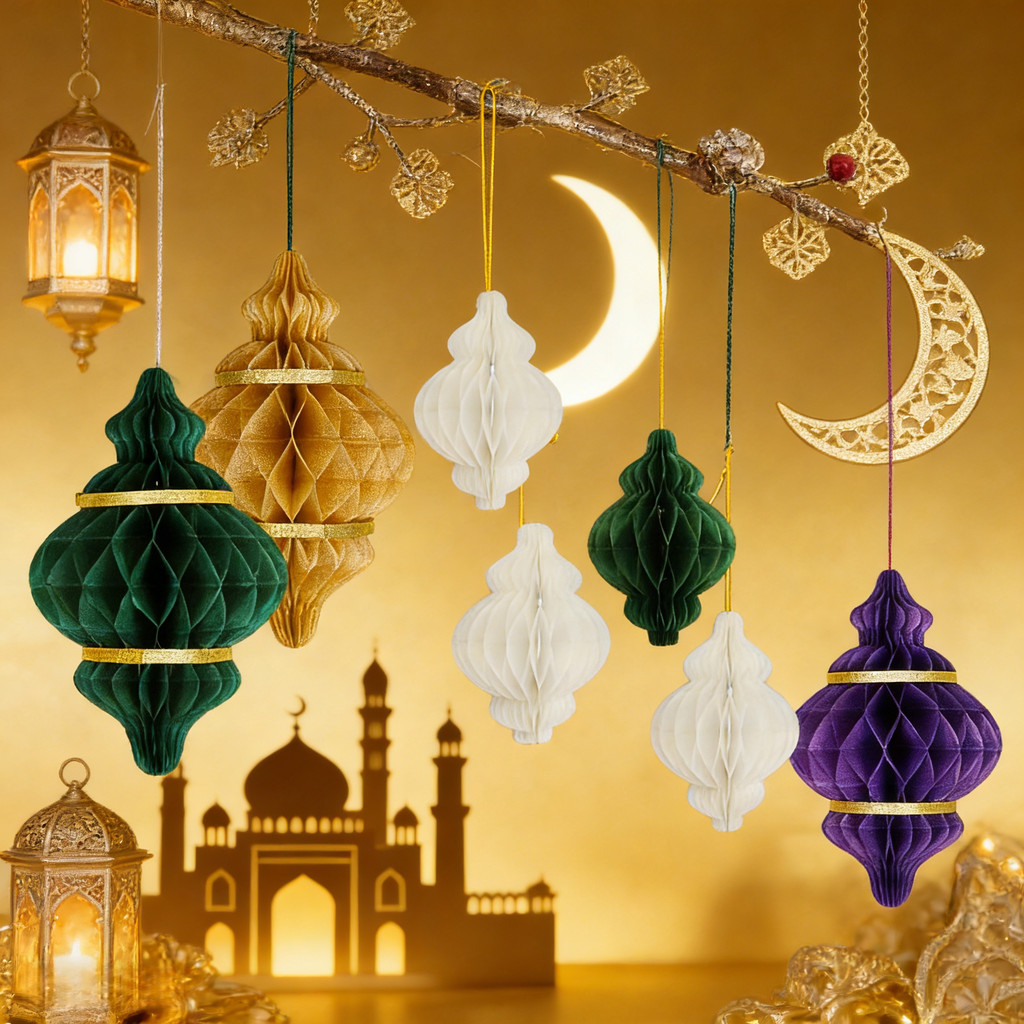 2026 Hari Raya Honeycomb Ornament Retro Ramadan Bonsai Hanging Pendant ...
